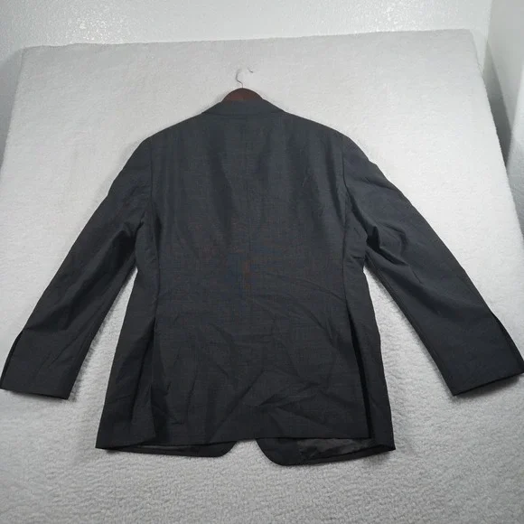Samuelsohn Wool Mohair Blend Blazer Jacket Mens 46R SB BeckettBlue Black Check
